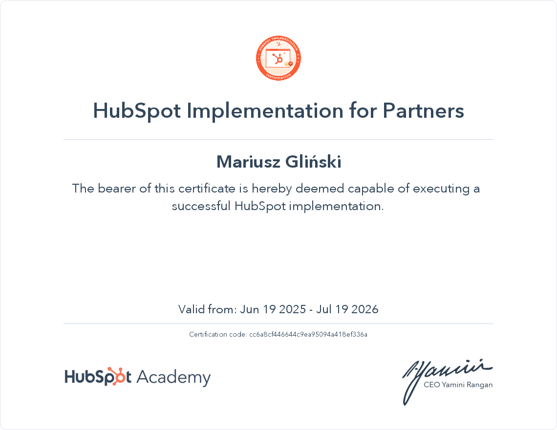 HubSpot implementations for Partners