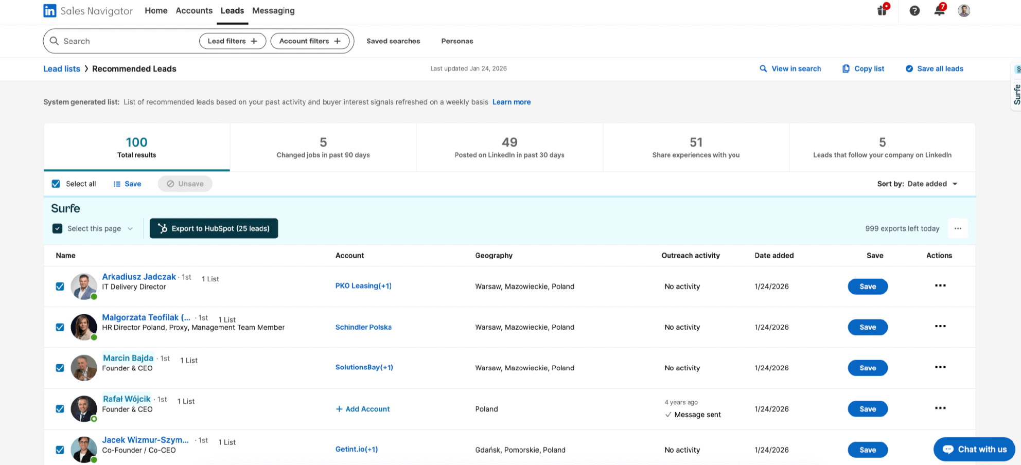 Import leadów z Sales Navigatora do HubSpot